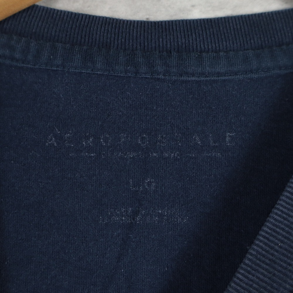 Aeropostale Aero Graphic Tee Large Navy Blue Short Sleeve Applique Casual - Picture 4 of 6